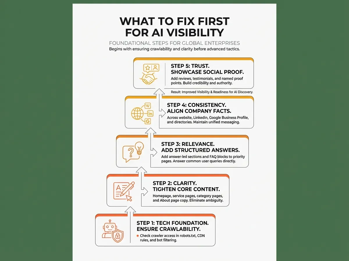 Five priorities for improving a business's AI visibility